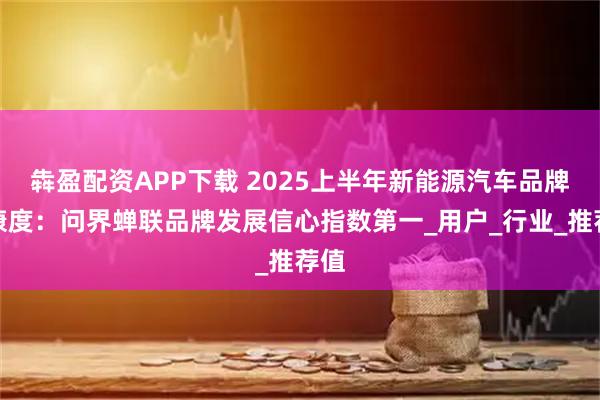 犇盈配资APP下载 2025上半年新能源汽车品牌健康度:问界蝉联品牌发展信心指数第一_用户_行业_推荐值